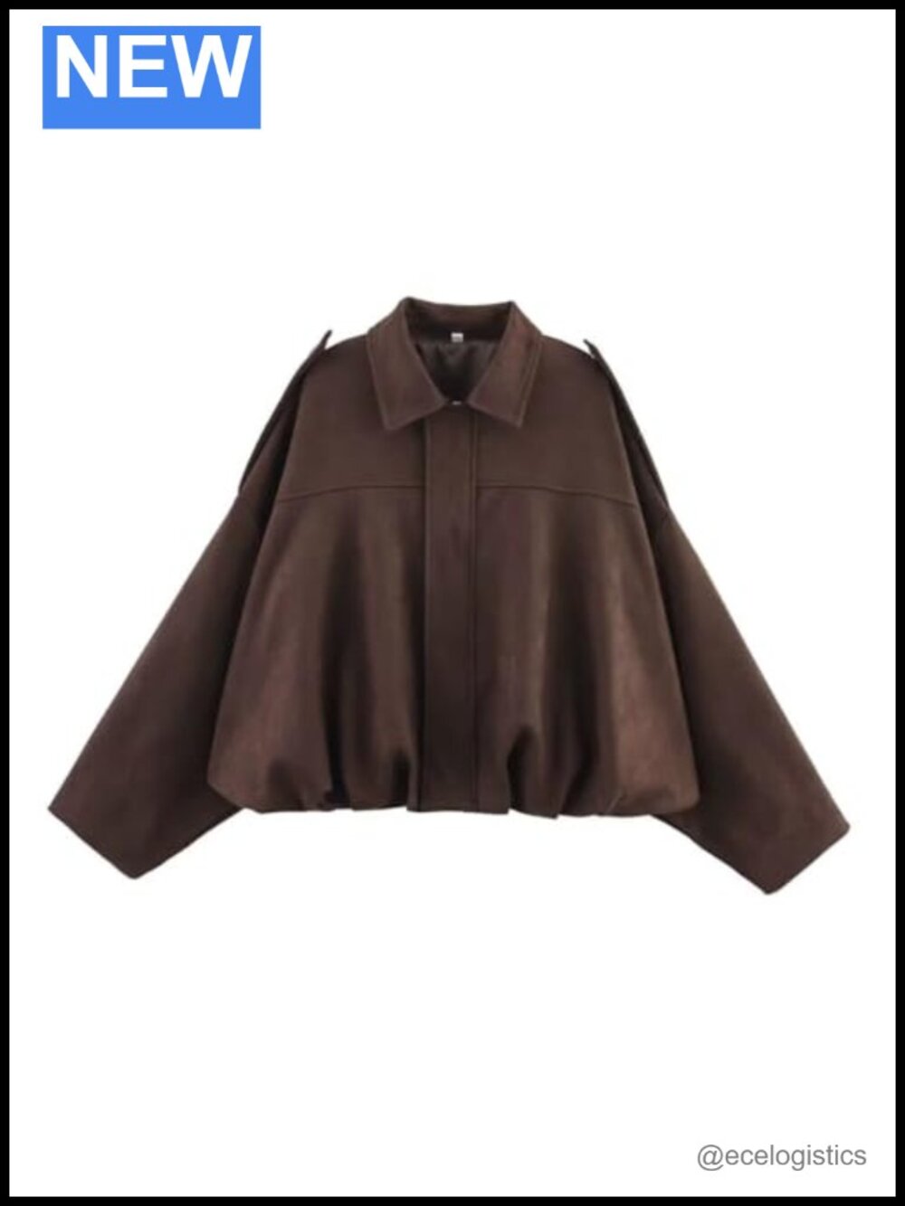 Women's Faux Suede Bomber Jacket Casual Oversized Pilot Cropped Coat Streetwear